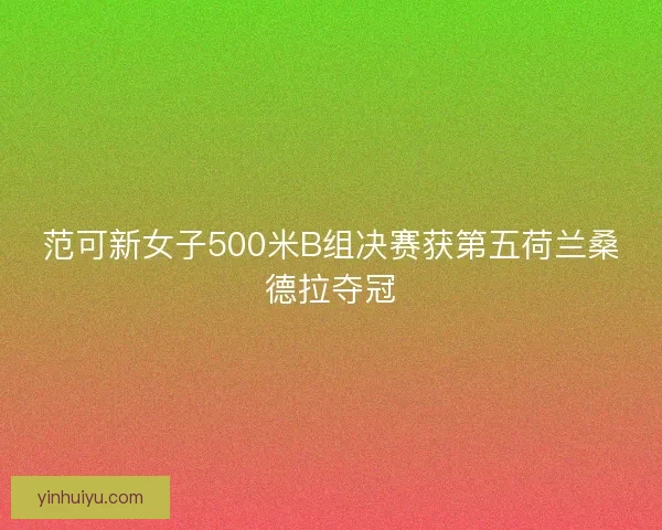 范可新女子500米B组决赛获第五荷兰桑德拉夺冠